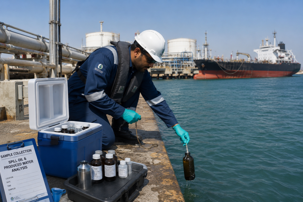 LABORATORY SERVICES FOR SPILL OIL AND PRODUCEDMARINE WATER ANALYSIS